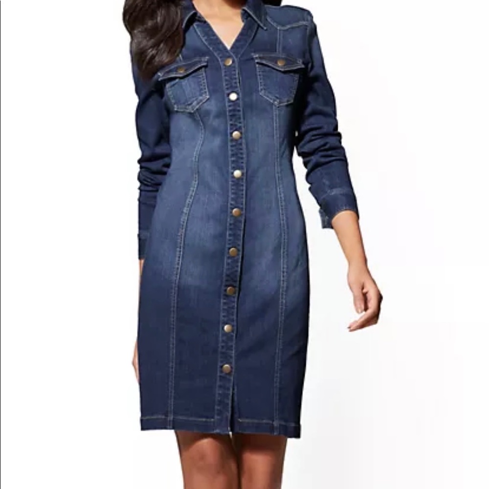 💗NWT💗 NY&CO Denim Stretch Shirtdress